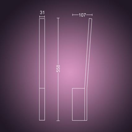Philips - LED RGBW dimbar vägglampa Hue LIANE White and Color Ambiance LED/12W/230V