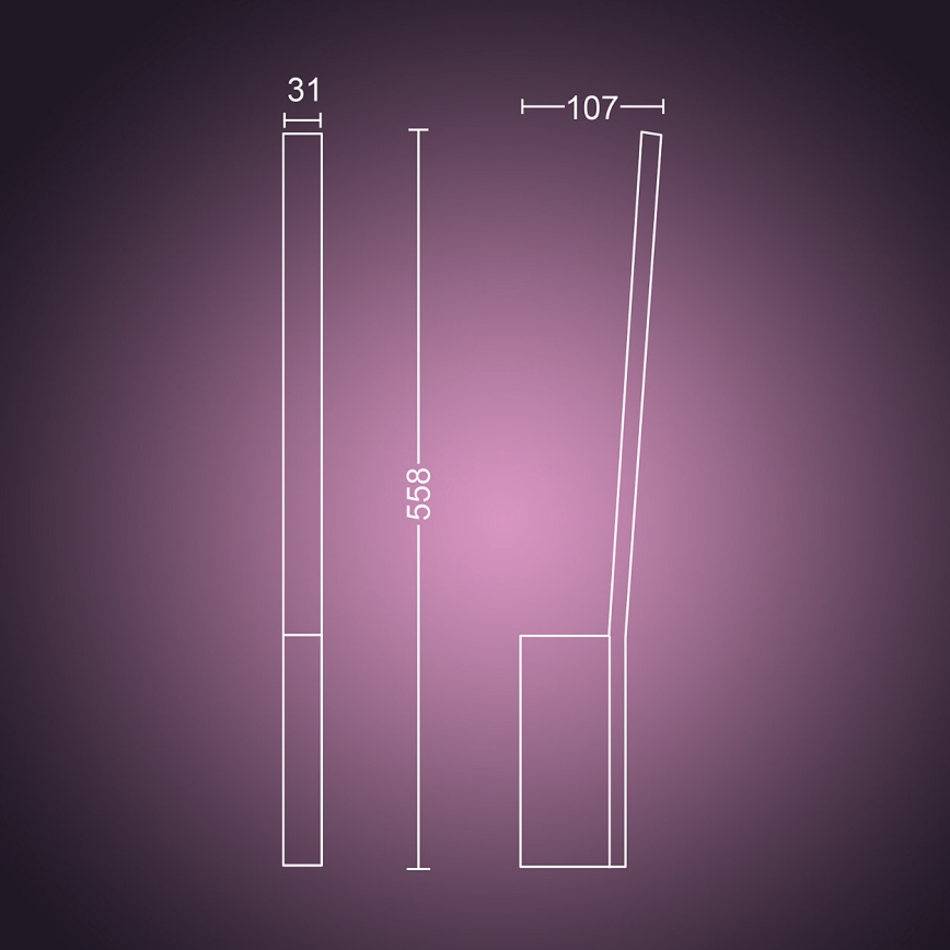 Philips - LED RGBW dimbar vägglampa Hue LIANE White and Color Ambiance LED/12W/230V