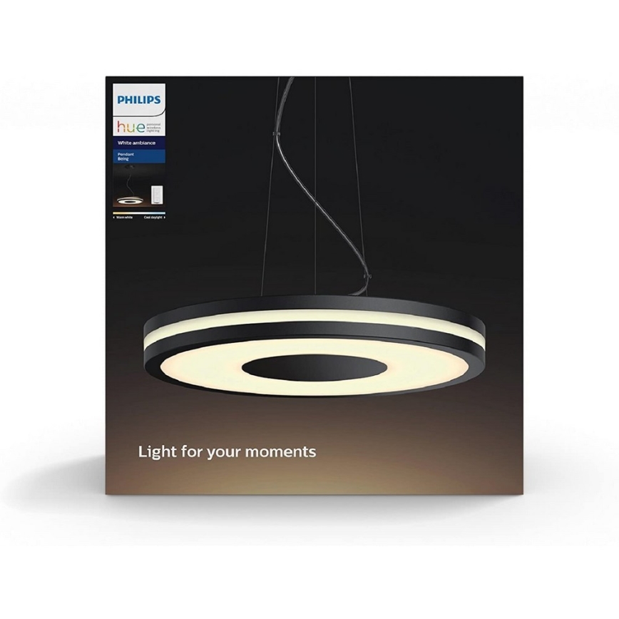 Philips 40984/30/P7 - Dimbar LED-lampakrona med snöre Hue BEING LED/39W/230V + Fjärrkontroll 