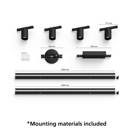 Philips - SET med 4 dimbara LED RGB spotlights för Hue-skena PERIFO LED/20,8W/230V 2000-6500K