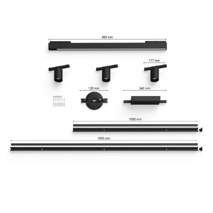 Philips - SET 4x LED RGB Dimbart belysningsarmatur för Hue-skena PERIFO LED RGB/44,6W/230V 2000-6500K