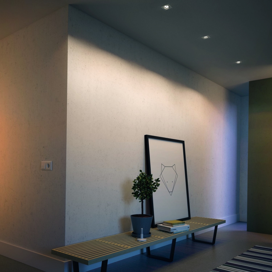 Philips - Set om 3 LED RGBW dimbara infällda downlights 1xGU10/4,8W/230V vit + fjärrkontroll