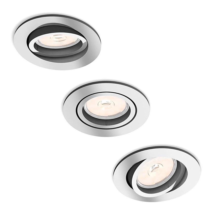 Philips 50393/11/PN - SET 3x Infälld Belysning MYLIVING DONEGAL 1xGU10/5,5W/230V