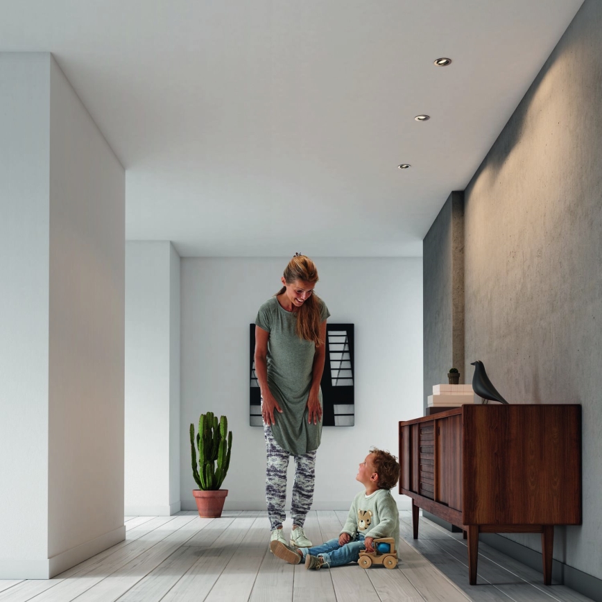 Philips - Set med 3 dimbara LED RGBW infällda downlights 1xGU10/4,8W/230V matt krom + fjärrkontroll