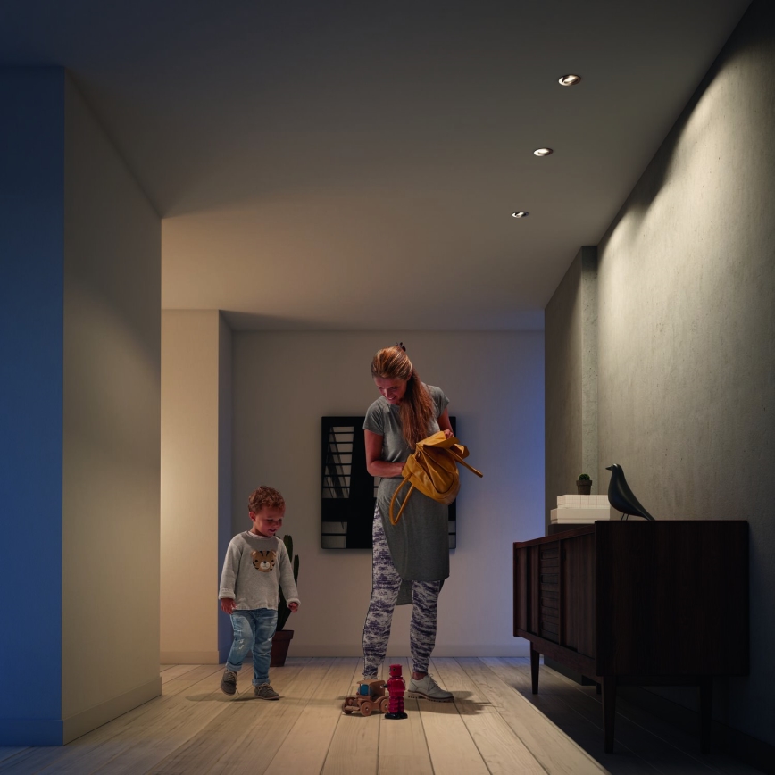 Philips - Set med 3 dimbara LED RGBW infällda downlights 1xGU10/4,8W/230V matt krom + fjärrkontroll