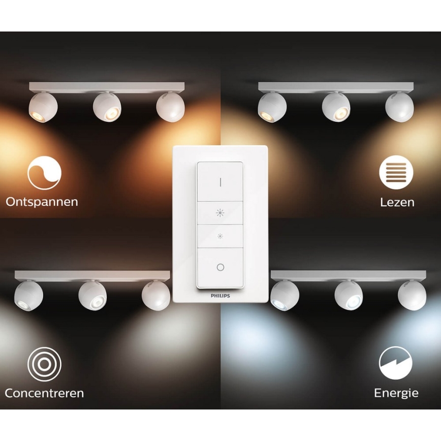 Philips - LED dimbar spotlight Hue BUCKRAM 3xGU10/5W/230V + fjärrkontroll