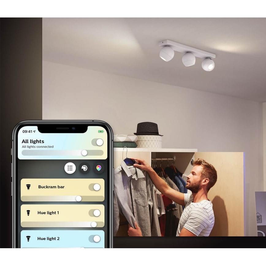 Philips - LED dimbar spotlight Hue BUCKRAM 3xGU10/5W/230V + fjärrkontroll