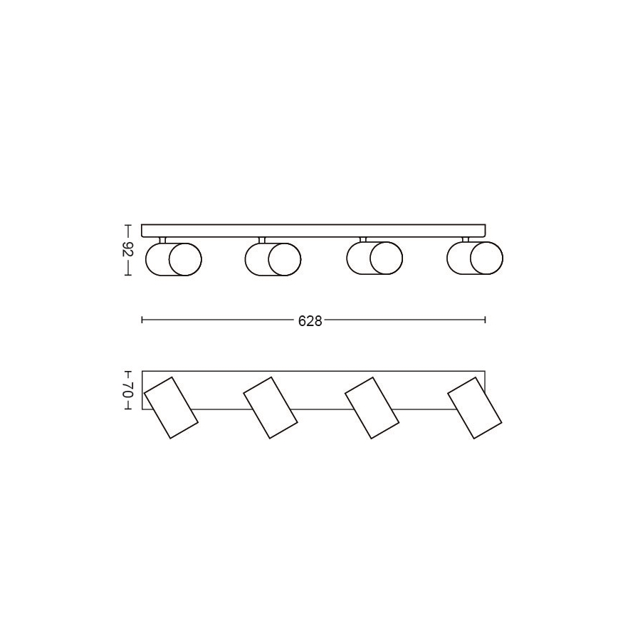 Philips 50594/30/PN - Spotlight MYLIVING KOSIPO 4xGU10/5,5W/230V