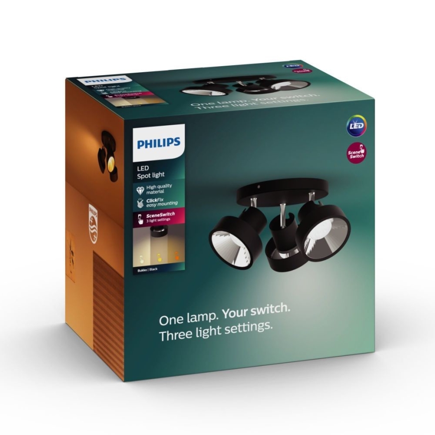 Philips 50603/30/P0 - LED Dimbar spotlight BUKKO 3xLED/4,3W/230V