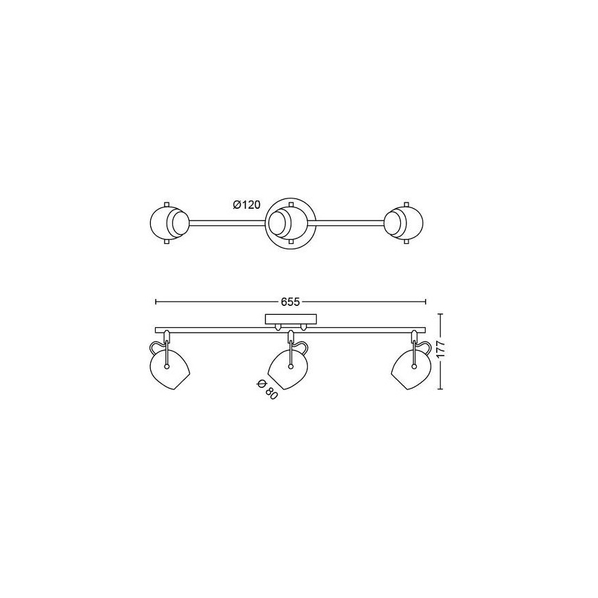 Philips 50613/30/P0 - LED spotlight RIVANO 3xLED/4,5W/230V