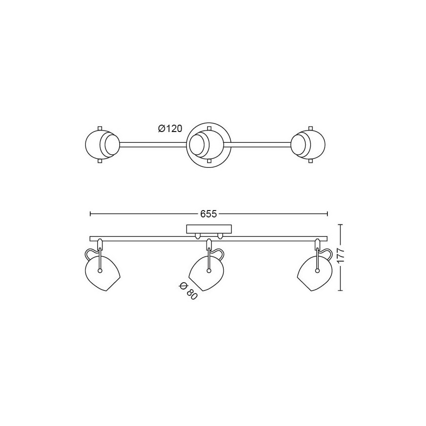 Philips 50613/31/P0 - LED Spotlight RIVANO 3xLED/4,3W/230V