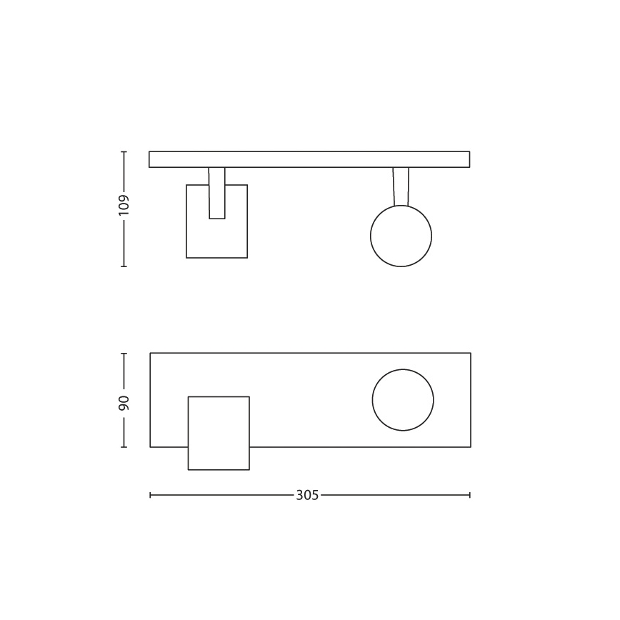 Philips 53092/48/12 - Spotlight RUNNER 2xGU10/50W/230V