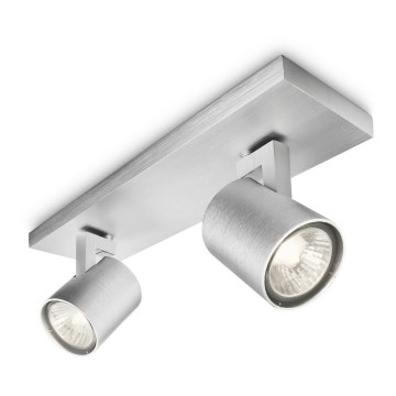 Philips 53092/48/16 - Spotlight RUNNER silver 2xGU10/35W/230V
