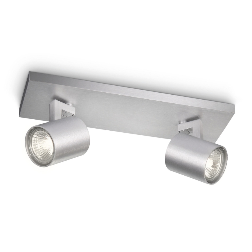 Philips 53092/48/16 - Spotlight RUNNER silver 2xGU10/35W/230V