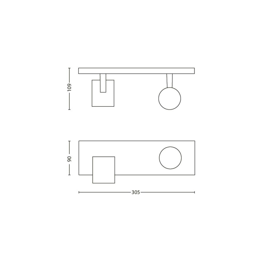 Philips 53092/48/16 - Spotlight RUNNER silver 2xGU10/35W/230V