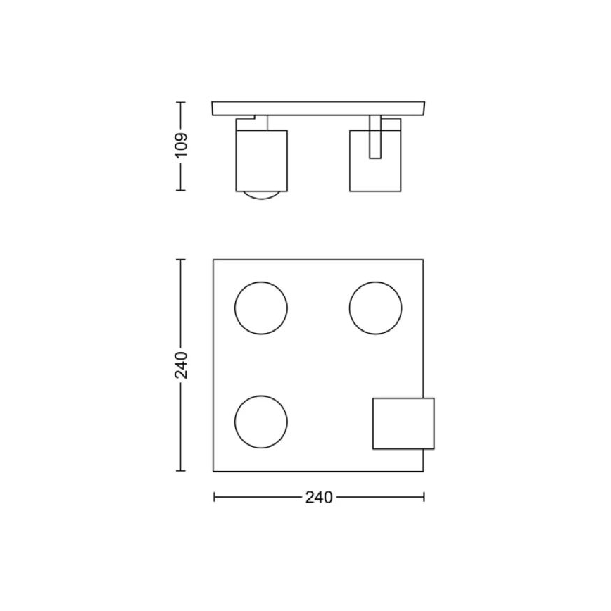 Philips 53094/48/12 - Spotlight MYLIVING RUNNER 4xGU10/50W/230V