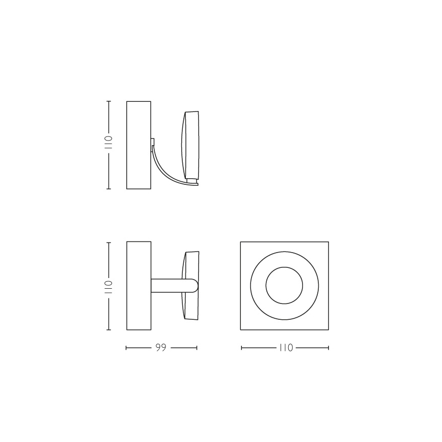 Philips 53170/31/P0 - Dimbar spotlight MYLIVING CLOCKWORK 1xLED/4,5W