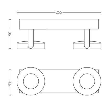 Philips 53172/31/P0 - Dimbar spotlight MYLIVING CLOCKWORK 2xLED/4.5W