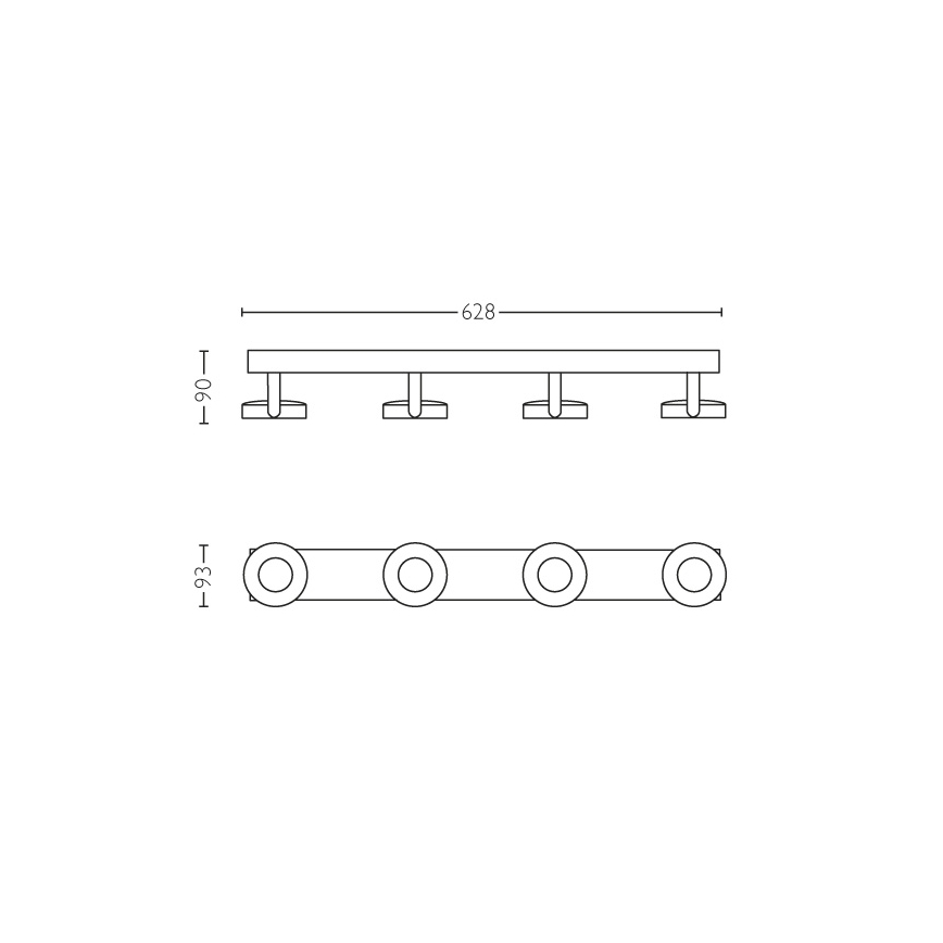 Philips 53174/31/P0 - Dimbar spotlight MYLIVING CLOCKWORK 4xLED/4.5W