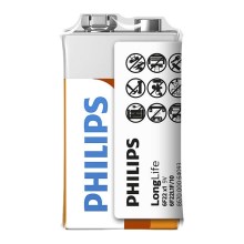 Philips 6F22L1F/10 - Zinkklorid Batterier 6F22 LONGLIFE 9V 150mAh