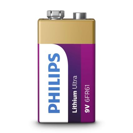 Philips 6FR61LB1A/10 - Lithium Batterier 6LR61 LITHIUM ULTRA 9V 600mAh