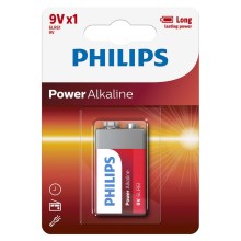 Philips 6LR61P1B/10 - Alkaliska batterier 6LR61 POWER ALKALINE 9V 600mAh