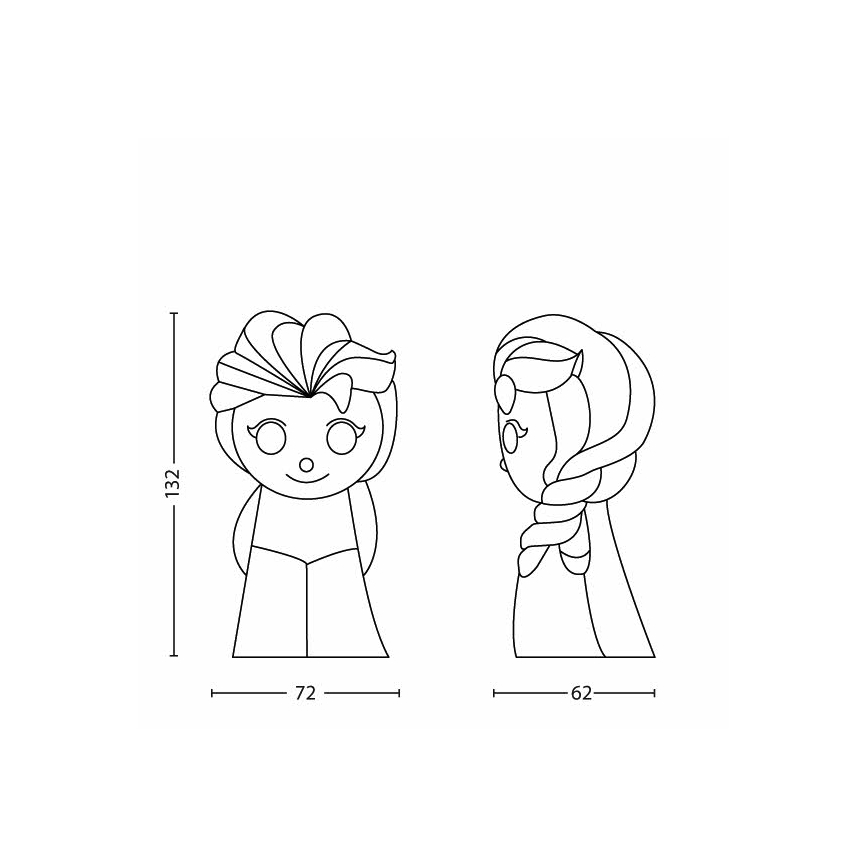 Philips 71768/03/16 - Barn LED-lampa DISNEY ELSA 1xLED/0,3W/3V