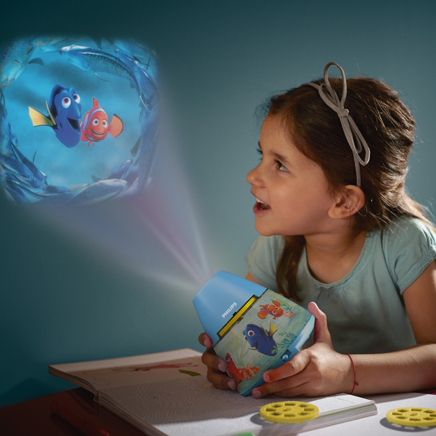Philips 71769/90/16 - LED Barn projektor DISNEY DORY LED/0,1W/3xAAA