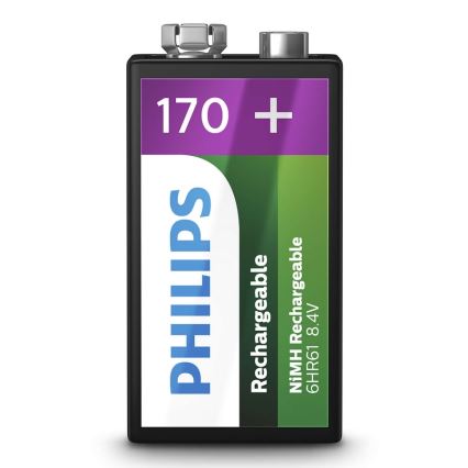 Philips 9VB1A17/10 - Uppladdningsbart batteri MULTILIFE NiMH/9V/170 mAh