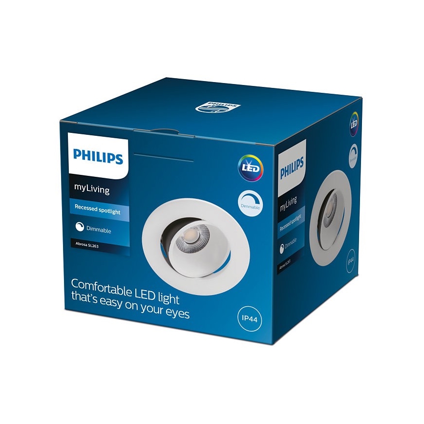 Philips - LED dimbar infälld badrumsbelysning ABROSA 1xLED/9W/230V IP44