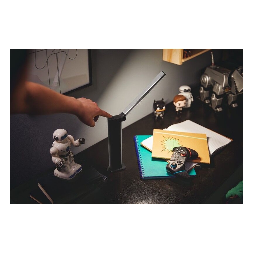 Philips - LED dimbar touchbordslampa AMBER LED/5W/5V svart