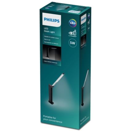 Philips - LED dimbar touchbordslampa AMBER LED/5W/5V svart