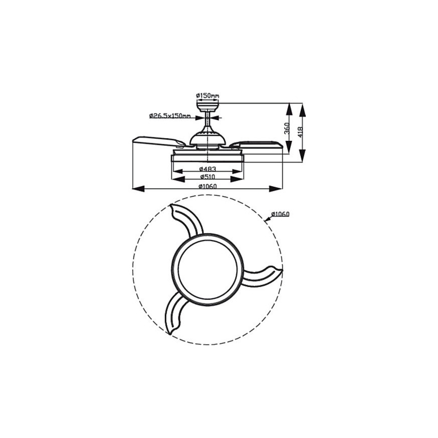 Philips - LED Takfläkt LED/35W/230V 5500/4000/2700K vit + fjärrkontroll