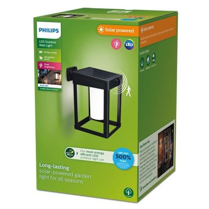 Philips - LED solcellsvägglampa med rörelse- och skymningssensor CAMILL LED/1,4W/3,7V 2000 mAh IP44