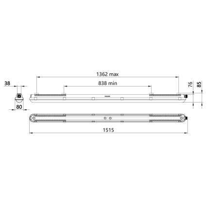 Philips - CORELINE LED teknisk lysrörsarmatur 37,5W/230V 150 cm IP66