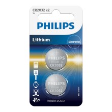 Philips CR2032P2/01B - 2 st Litium knappcellsbatterier CR2032 MINICELLS 3V 240mAh