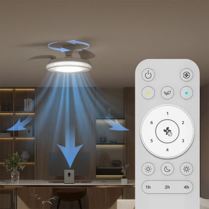 Philips - Dimbar LED-taklampa med fläkt BLISS LED/35W/230V vit + fjärrkontroll