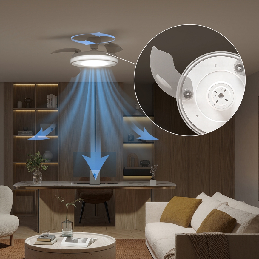Philips - Dimbar LED-taklampa med fläkt BLISS LED/35W/230V vit + fjärrkontroll