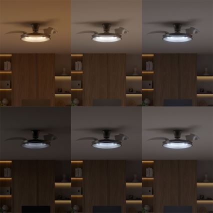 Philips - Dimbar LED-taklampa med fläkt ATLAS LED/35W/230V mattkrom + fjärrkontroll