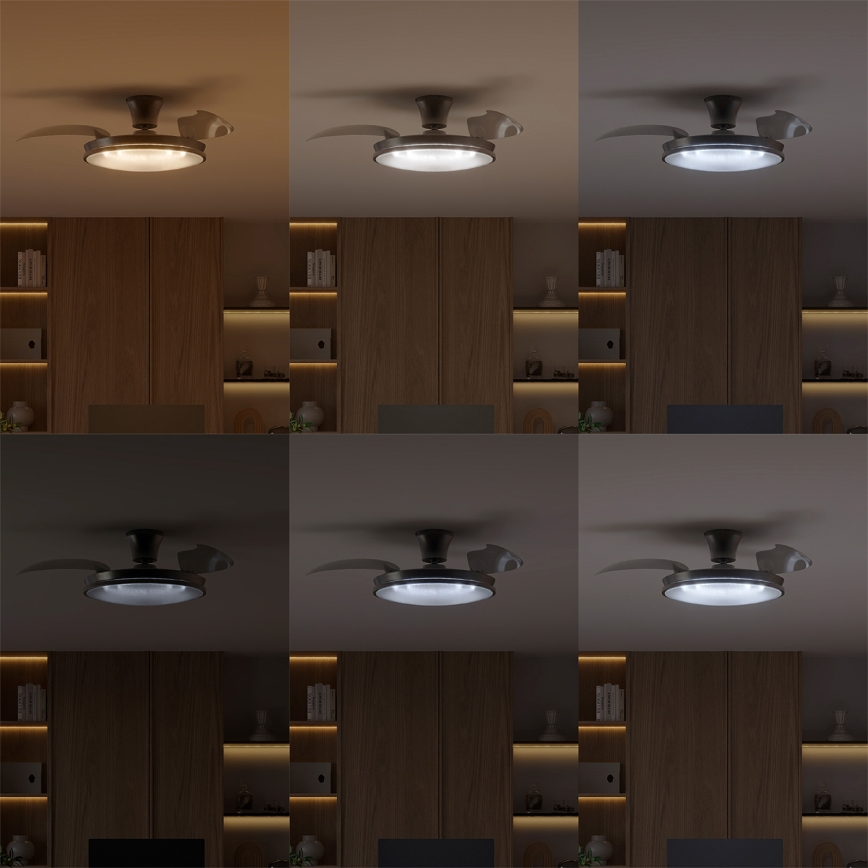 Philips - Dimbar LED-taklampa med fläkt ATLAS LED/35W/230V mattkrom + fjärrkontroll