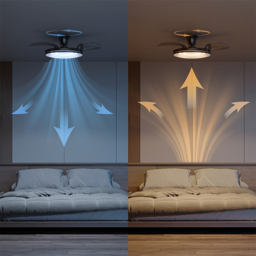 Philips - Dimbar LED-taklampa med fläkt ATLAS LED/35W/230V mattkrom + fjärrkontroll