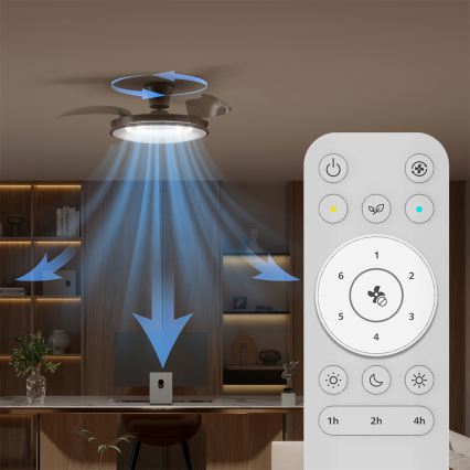 Philips - Dimbar LED-taklampa med fläkt ATLAS LED/35W/230V mattkrom + fjärrkontroll
