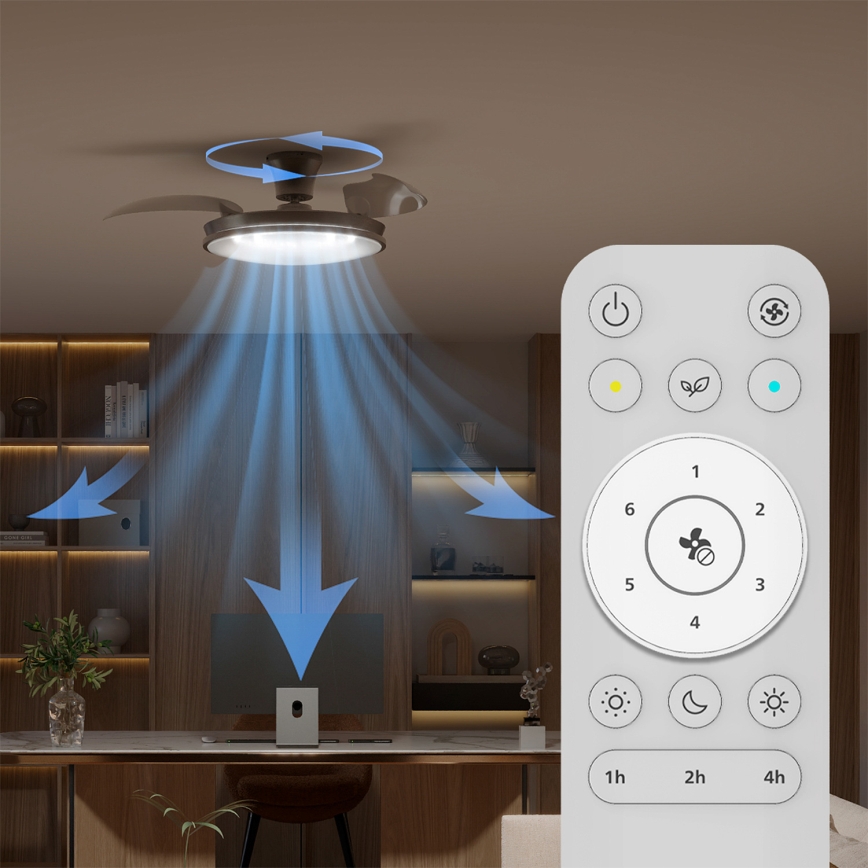 Philips - Dimbar LED-taklampa med fläkt ATLAS LED/35W/230V mattkrom + fjärrkontroll