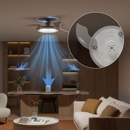 Philips - Dimbar LED-taklampa med fläkt ATLAS LED/35W/230V mattkrom + fjärrkontroll