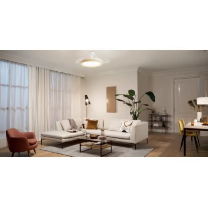 Philips - Dimbart LED-taklampa med fläkt BLISS LED/35W/230V brun + fjärrkontroll