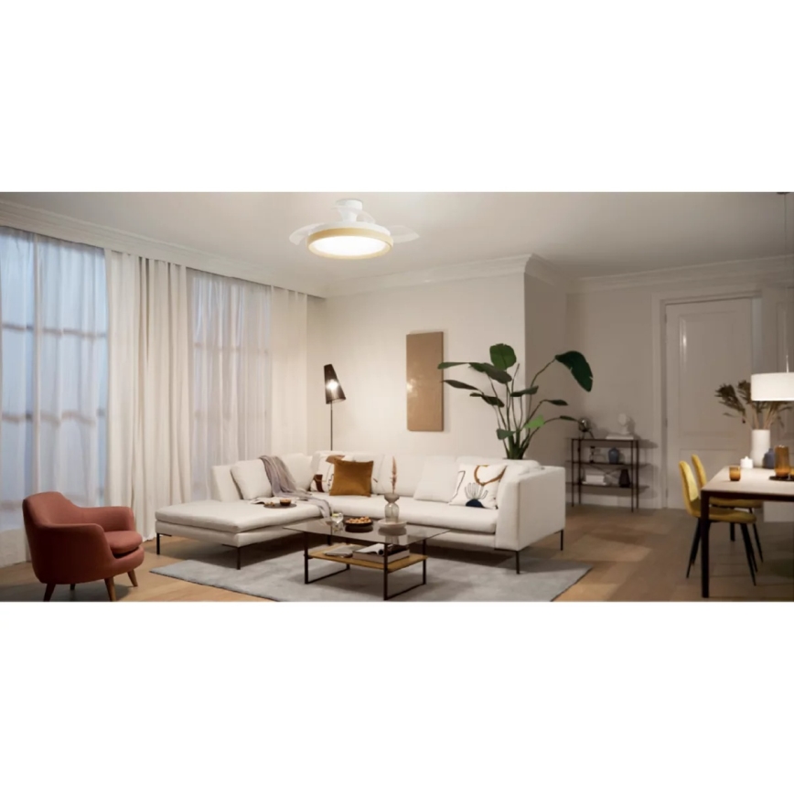Philips - Dimbart LED-taklampa med fläkt BLISS LED/35W/230V brun + fjärrkontroll