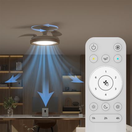 Philips - Dimbart LED-taklampa med fläkt BLISS LED/35W/230V brun + fjärrkontroll