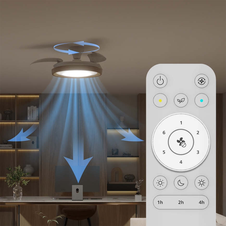 Philips - Dimbart LED-taklampa med fläkt BLISS LED/35W/230V brun + fjärrkontroll