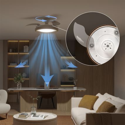 Philips - Dimbart LED-taklampa med fläkt BLISS LED/35W/230V brun + fjärrkontroll
