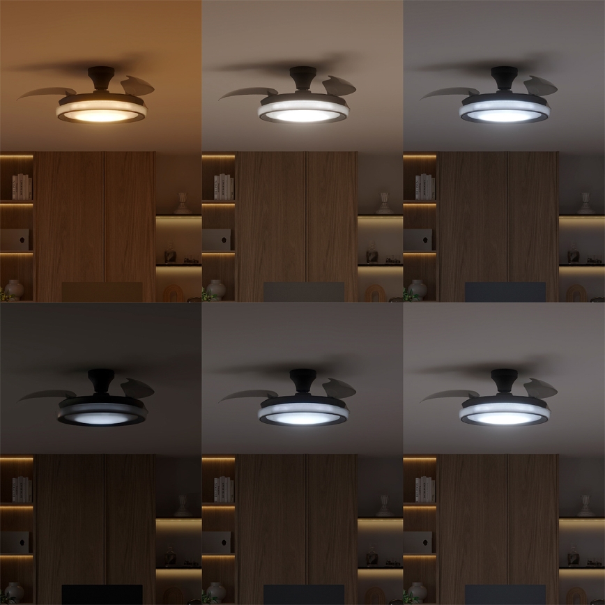 Philips - LED dimbar taklampa med fläkt BLISS LED/35W/230V svart + fjärrkontroll